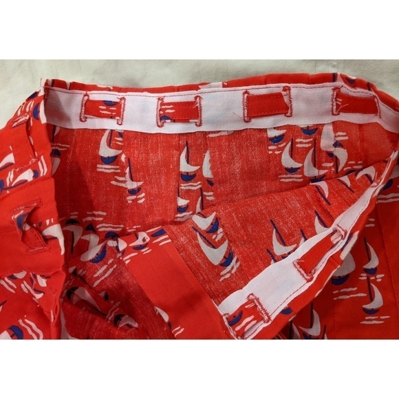 Custom Sailboat Print Pintuck Skirt Button Front Size Small - Picture 6 of 6